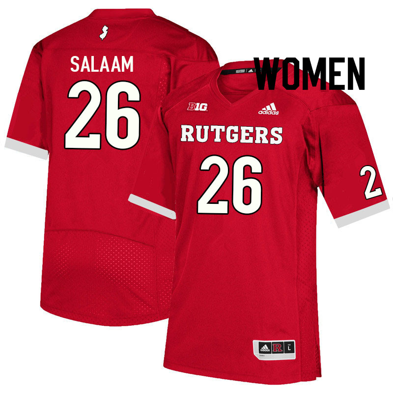 Women #26 Al-Shadee Salaam Rutgers Scarlet Knights College Football Jerseys Sale-Scarlet - Click Image to Close